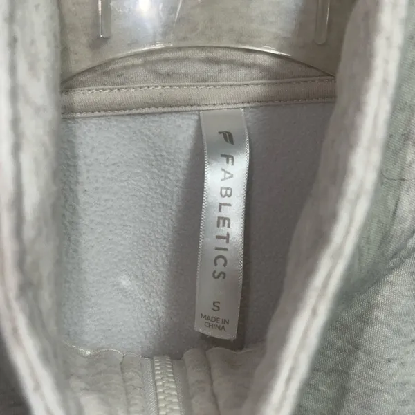 Fabletics Men's Off-White Zip-Up Sweater - Image 2
