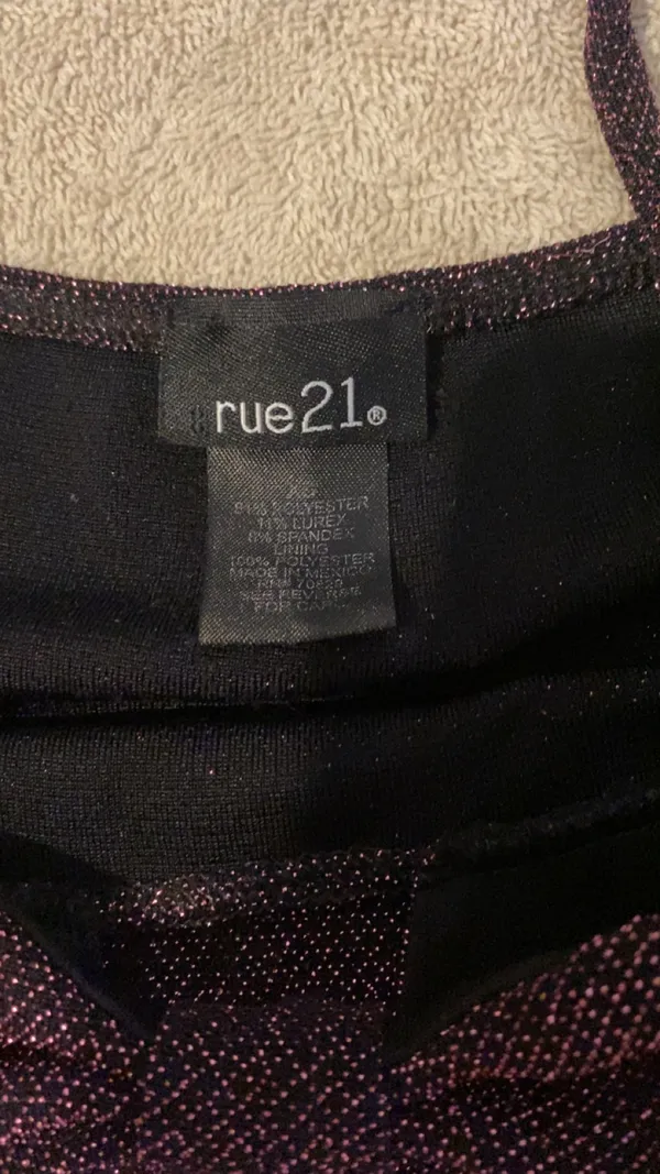 Rue 21 Dark Purple Sparkly Cut Out Top - Image 3