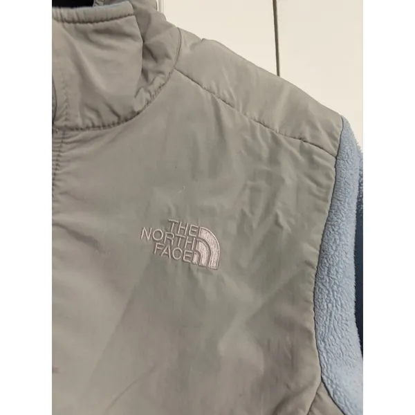 The North Face Denali Fleece Jacket Light Blue Grey Full Zip Girls Large L 14/16 - Image 4
