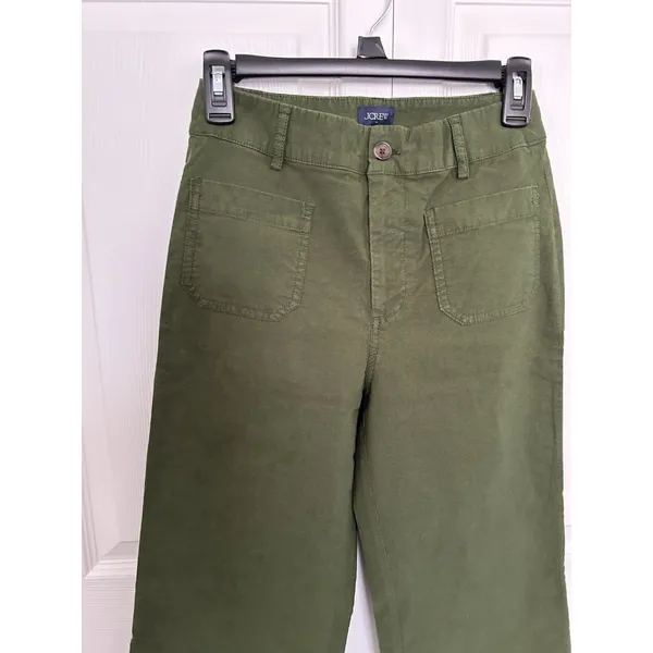 J.Crew $118 Lizzie High Rise Patch Pocket Wide Leg Pant Pine Green Size 24T - Image 9