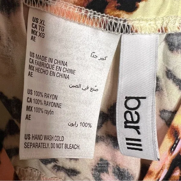 Bar III NEW Leopard Cheetah Print Sleeveless Maxi Dress Pink Yellow Summer XL - Image 5