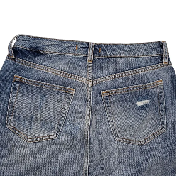 Free People We The Free Mini Jean Skirt Womens 27 Denim Distressed Button Fly - Image 8