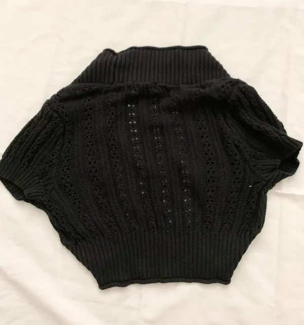 Cropped Cardigan Black - Image 2