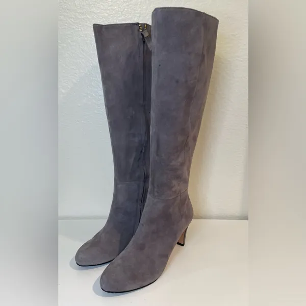 Boden Knee High Gray Suede‎ Boots Size 5.5 (36) - Image 3