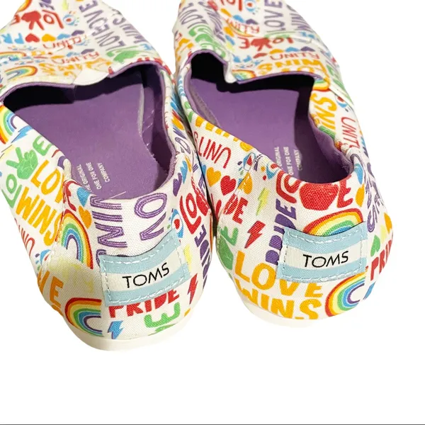 Toms Size 5.5 Pride Alpargata Unity‎ White Multi Womens Slip On Shoes - Image 4