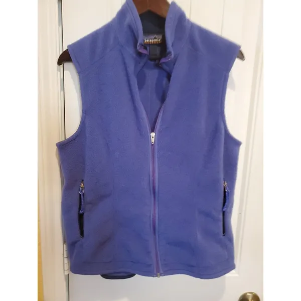 Patagonia Synchilla Vest Women’s LARGE PURPLE Full Zip Sleeveless Coat Outdoor - Image 9