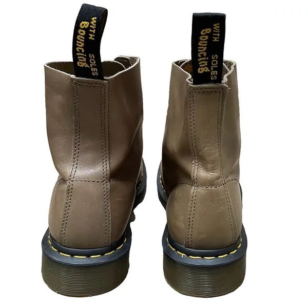 Dr. Martens Taupe Combat Boots 1460 Pascal Leather 8 Eye Women's US‎ 10 UK8 READ - Image 8
