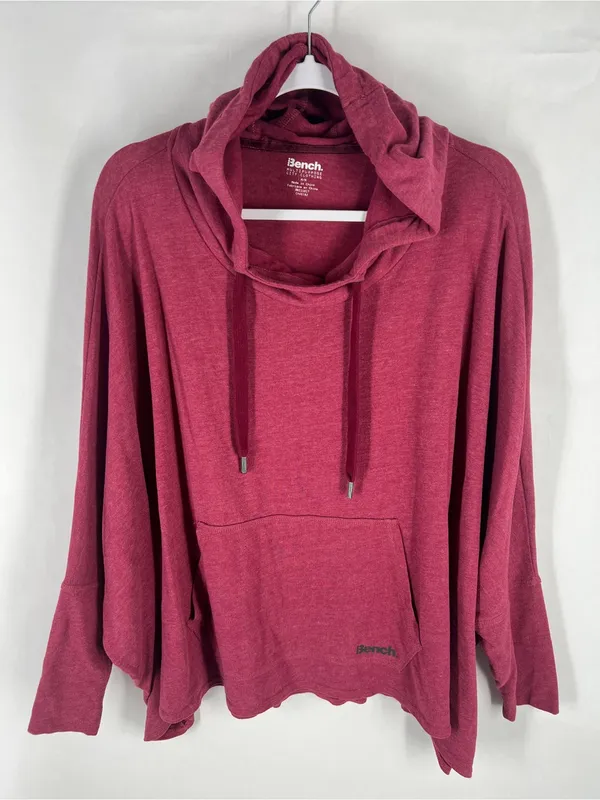 Bench Draped‎ Dolman Hoodie Size M Pink Oversized Pullover Top - Image 3