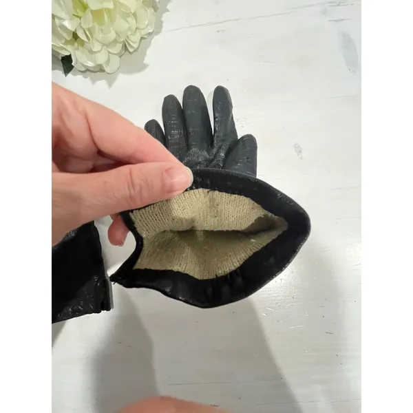 Womens‎ Leather Gloves Acrylic Lined Winter Driving Black - Image 5