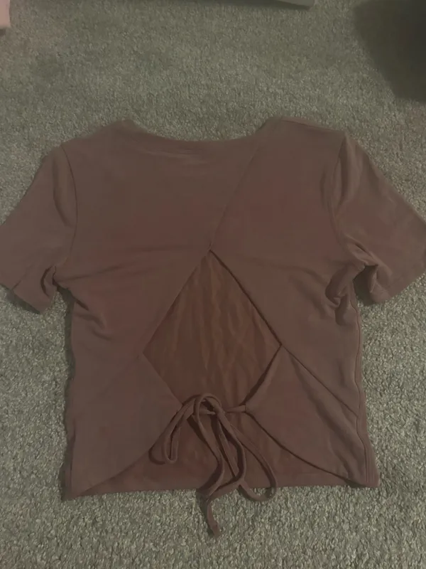 Lululemon Open Tie-Back Short Sleeve in Spiced Chai - Image 4