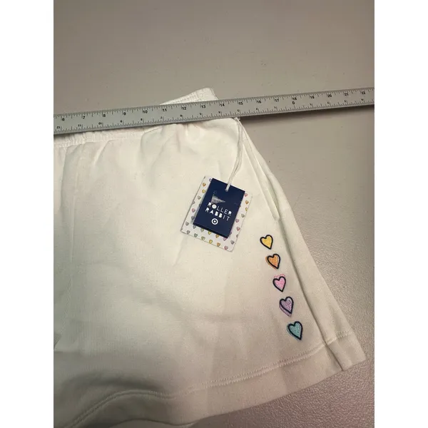 Roller Rabbit Target White Disco Heart Sweatshorts Small NWT - Image 6