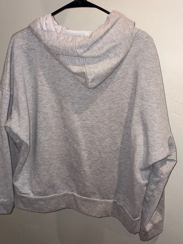 White Fox Boutique Light Gray Zip-Up Hoodie - Image 2