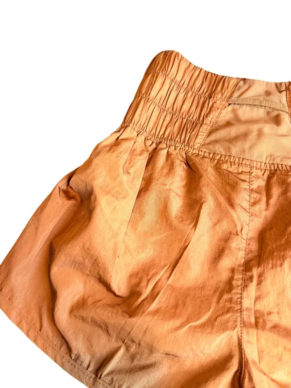 Free People Movement Rust Orange Smocked Dolphin Hem Shorts Boho X-Small Women's - Image 10