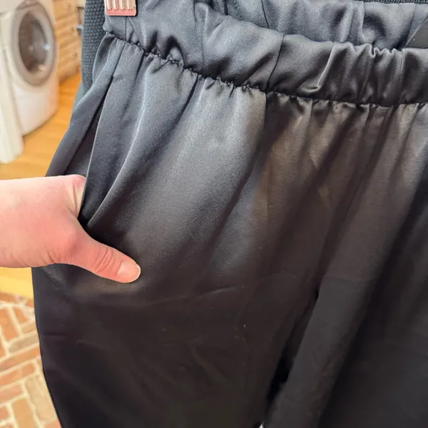 For Love‎ and Lemons small satin and tulle ruffle black pajamas tank long pants - Image 10