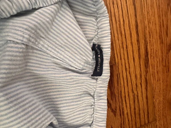 Brandy Melville Pants Striped Blue White - Image 3