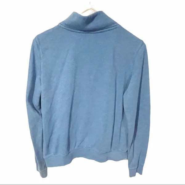 Victorias Secret Pink Medium Blue Spellout Quarter Zip Sweatshirt - Image 4