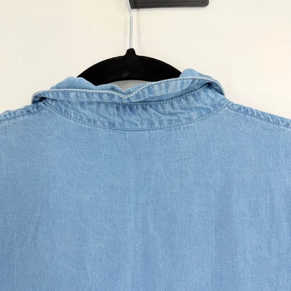 NWT Boutique Chambray Shirt Dress Womens Size M‎ Blue Sleeveless Button Down - Image 6