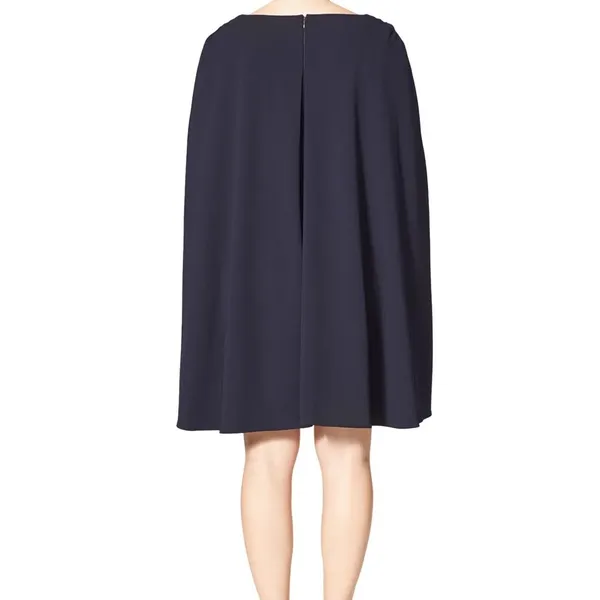 Maggy London Navy Blue‎ Cape Sheath Cocktail Dress Boat Neck Mini NEW - Image 4