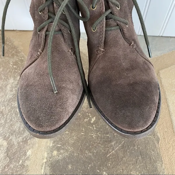 Luxury Rebel brown suede lace up heeled ankle buckle boots EU38 US 8.5 - Image 5