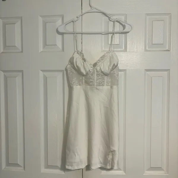 Selfie Leslie White Lace Mini Dress - Image 2