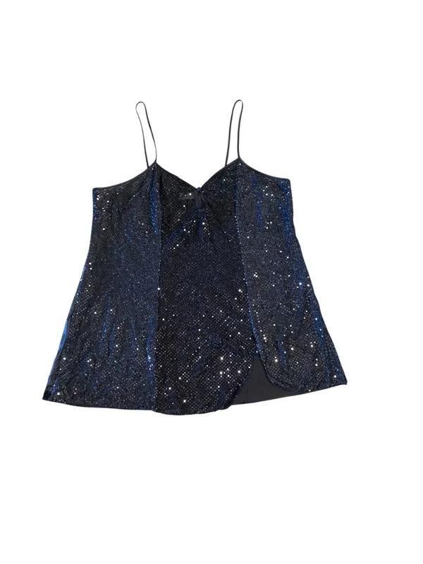 Vintage Night Magic plus size Sequin Cami Slip Top mini chemise lingerie - Image 4