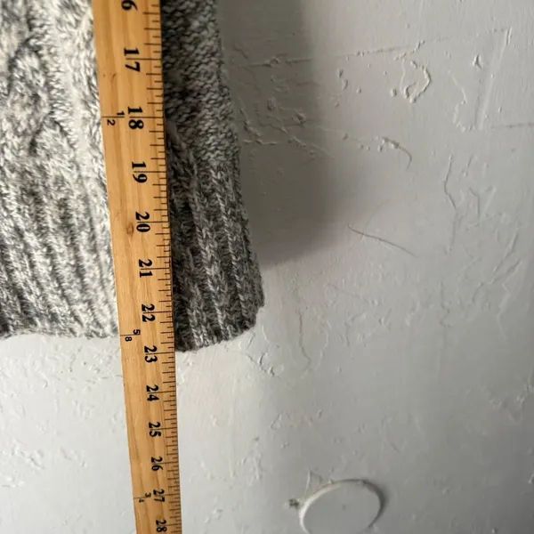 Anthropologie Kimchi‎ Blue Cable Knit Gray Sweater Sm Preppy Gilmore Girls - Image 6