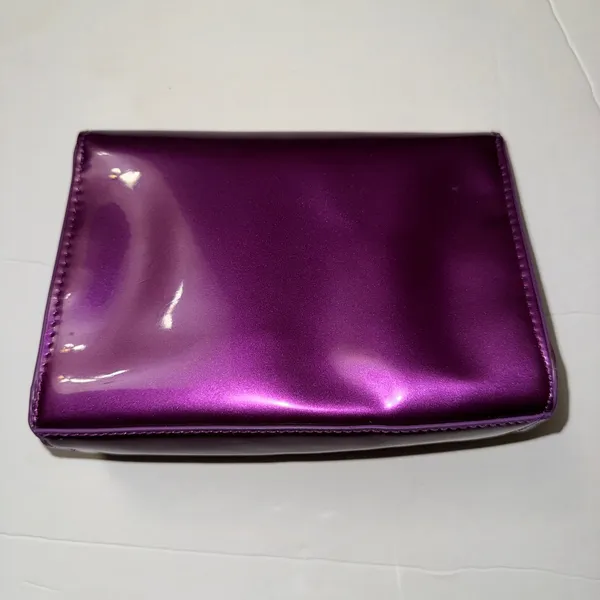 Authen Marc Jacobs Cosmetic Bag w/Lining Glossy Purple & Green. 7x5x2 - Image 9