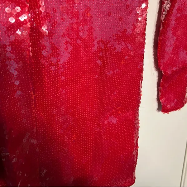 Anthro -Bardot Verona Long-Sleeve Sequin Mini Dress Size 10 - Image 7