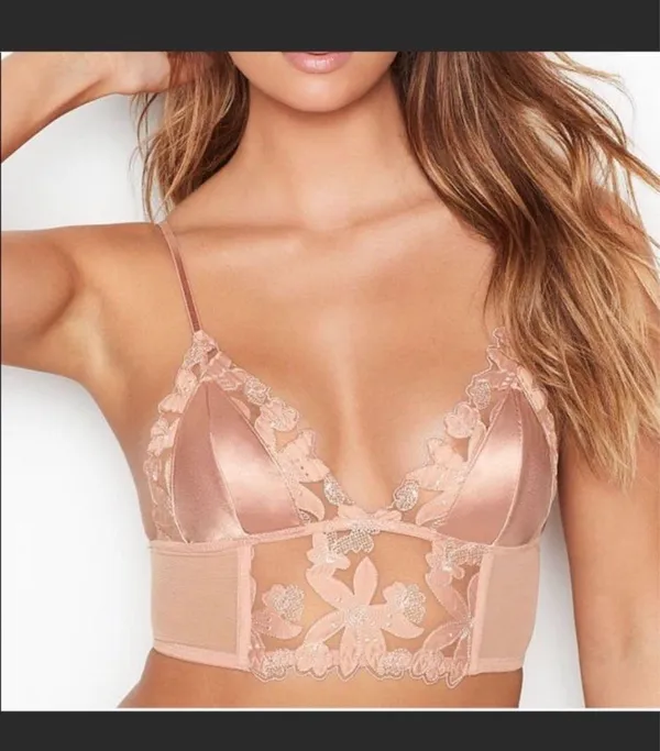 Victoria's Secret satin bralette floral embroidered - Image 5