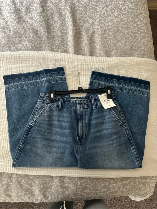 Madewell Blue Wide Leg Flare Jeans - Image 4