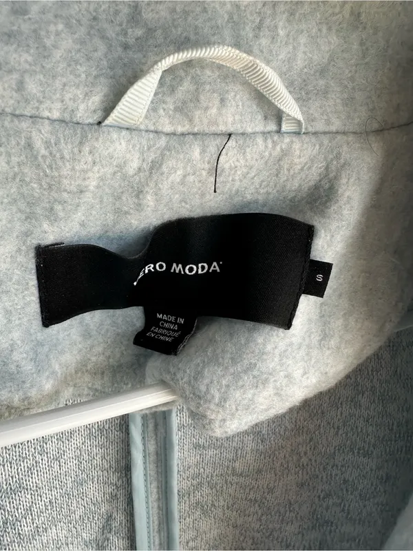 VERO MODA Wool-Blend Light Blue Gray Women's Coat - Image 3