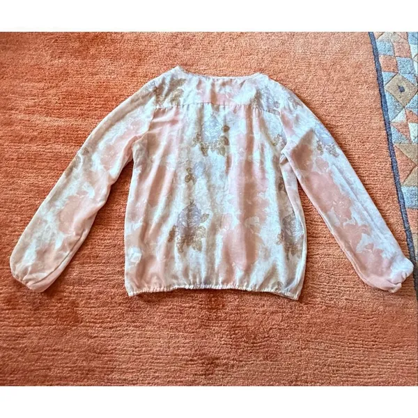 Charming Charlie Sheer Chiffon Blouse Boho Tie Neck Lightweight Size M - Image 8