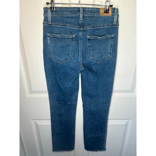 Paige Cindy‎ High Rise Straight Leg Jeans Lover Wash Grand Hem 26 5512E77-7125 - Image 6