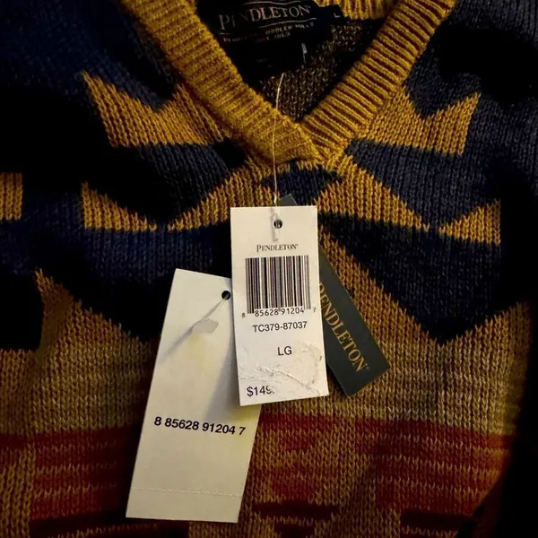 PENDLETON Chief Joseph Graphic Cotton Pullover Sweater Size L New w/ Tag $149 - Image 9