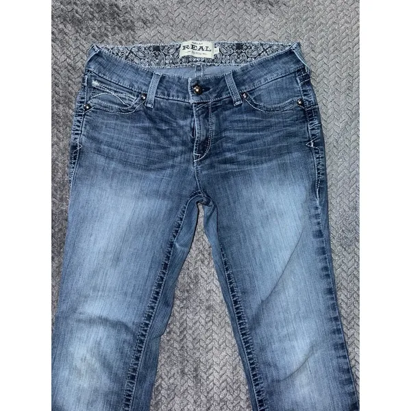 Ariat REAL Denim Women's Blue Medium Wash Straight Jeans Size 31‎ Short - Image 2