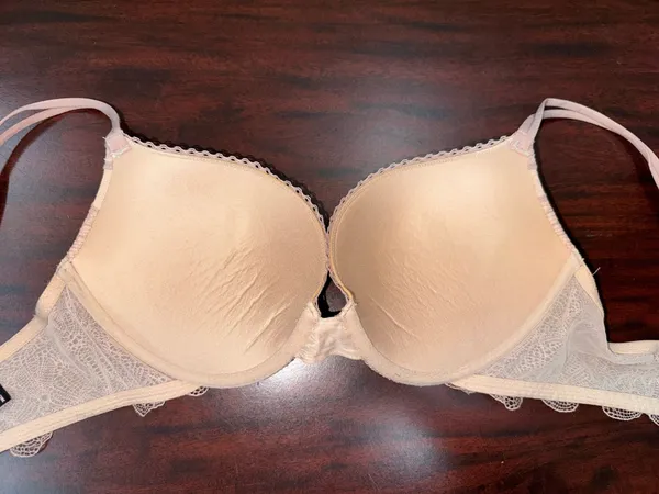 Victoria’s Secret Nude Colored with Lace Push Up Bra Size 36C - Image 5