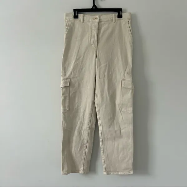 Aritzia Wilfred Free Modern Cargo Pant Birch Off White Cream 10 NWOT - Image 2