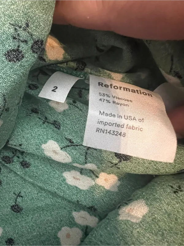 Reformation “Persimmon” green floral dress 2 - Image 13