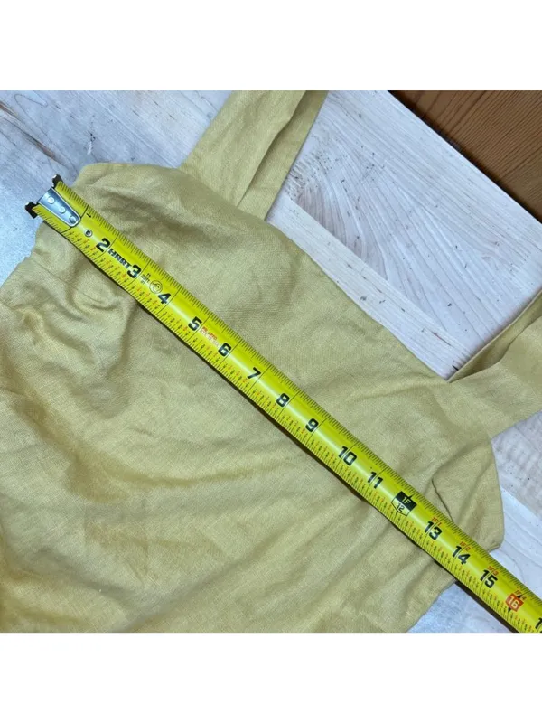 Reformation Kerrigan Linen Mini Dress Ruched Side Tuscan Sun Yellow Size 4 - Image 10