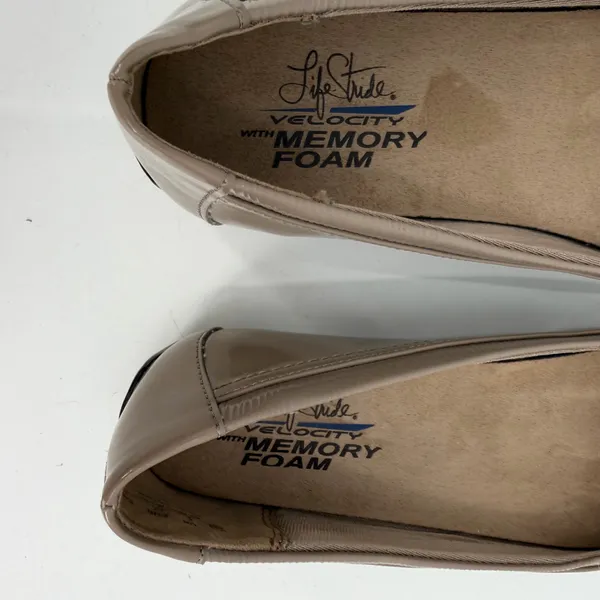 Life Stride Velocity Flats Womens 8 M Venti Taupe Patent Memory Foam Slip On - Image 5