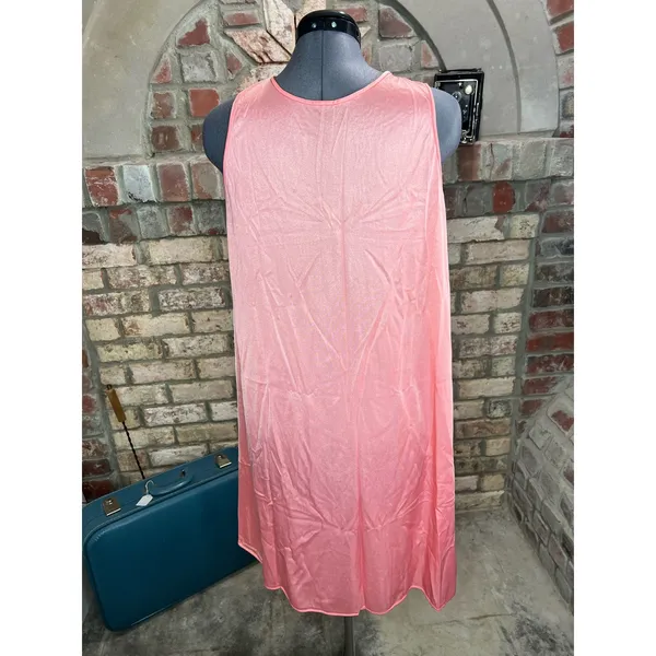 nightgown satin lace collar pink floral - Image 6