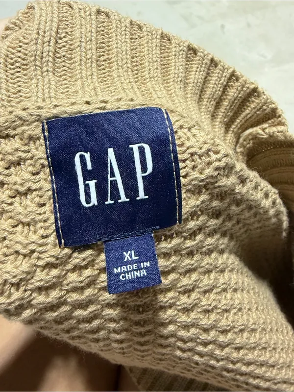 GAP NWT Open-Front Chunky Knit Cardigan taupe XL MSRP$80 - Image 6