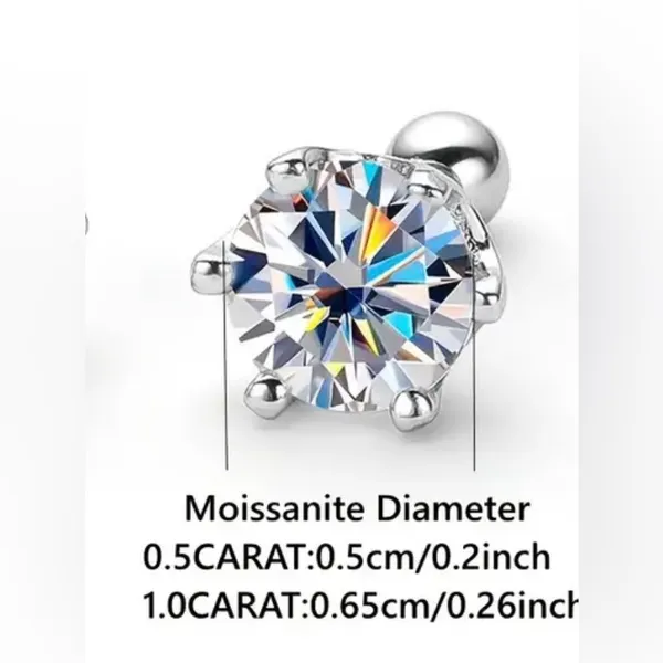 💎1 ct. t.w. GRA Certified Diamond 925 Sterling Silver Stud Earrings,Secure Back - Image 3