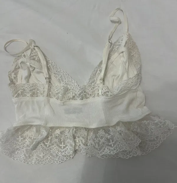 Isabelle’s Cabinet White Lace Crop Top - Image 2