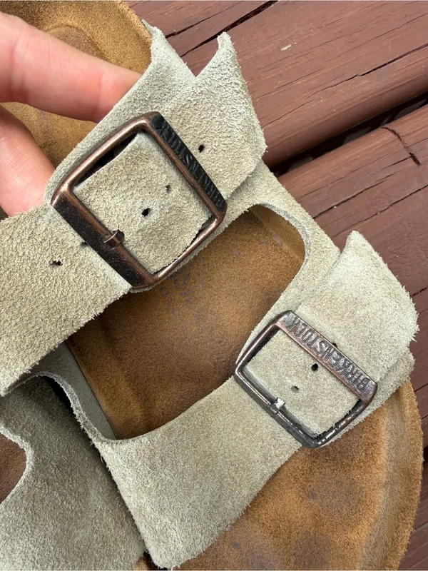 Birkenstock Arizona Soft Footbed Taupe Suede Sandals EU 37 US 6.5 $155 - Image 9