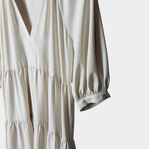 Amanda Uprichard Saffron Ivory Tiered Midi‎ Dress Ruffle Neck Small Coastal - Image 5