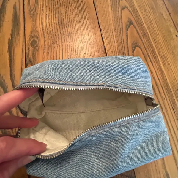 John Galt/Brandy Melville Blue Denim Cosmetic Bag - Image 2
