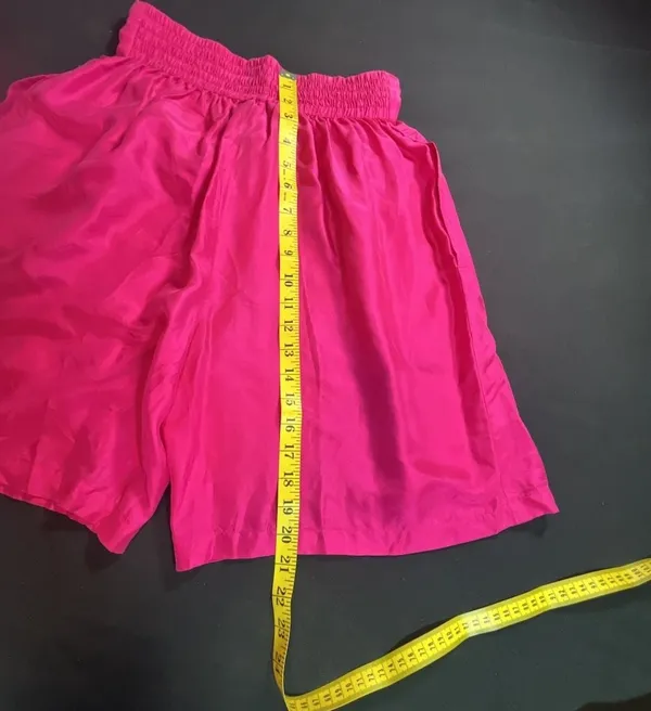 Leena Studio Vintage Hot Pink 100% Silk Pleated Bermuda Shorts - Image 10