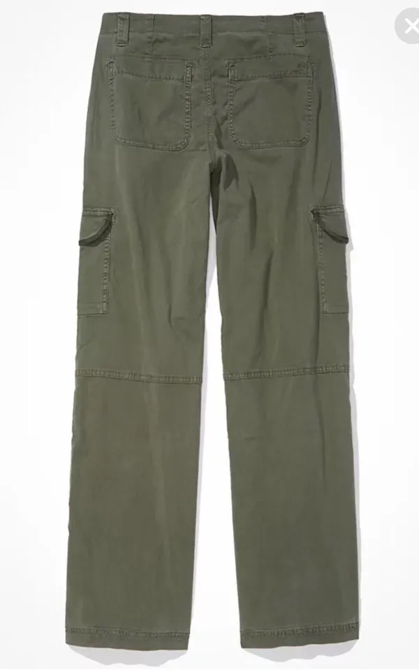 American Eagle Dreamy Drape Stretch Super High-Waisted Cargo Baggy Wide-Leg Pant - Image 3