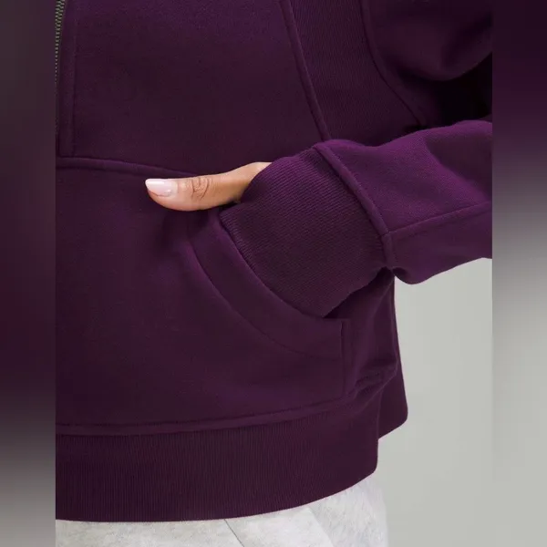 Lululemon NWT Scuba Oversized Funnel Neck Half Zip Dramatic Magenta Size M L - Image 5